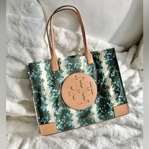 Floral Tote Bag with leather handles ✨